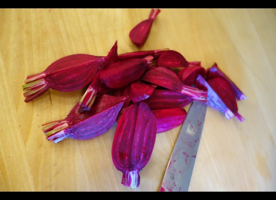 Super-fresh young beets, peeled and cut into wedges