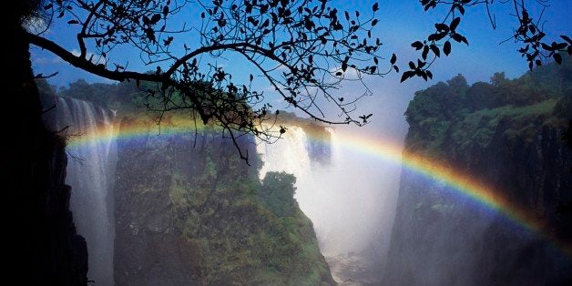 UNSPECIFIED - MARCH 14: Rainbow over Victoria Falls (UNESCO World Heritage List, 1989), Zambia-Zimbabwe. (Photo by DeAgostini/Getty Images)