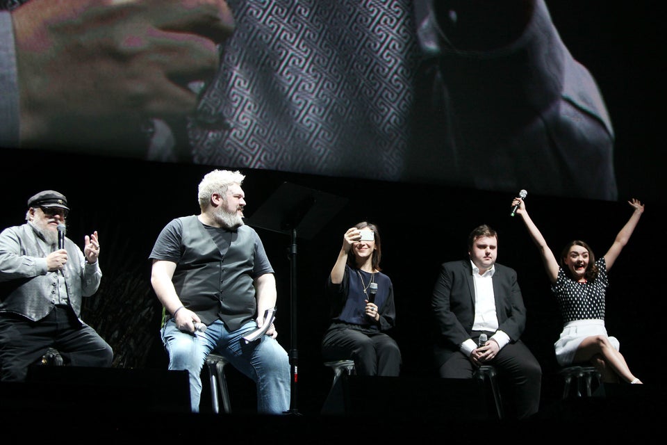 George RR Martin, Kristian Nairn, Sibel Kekilli, John Bradley, Maisie Willaims