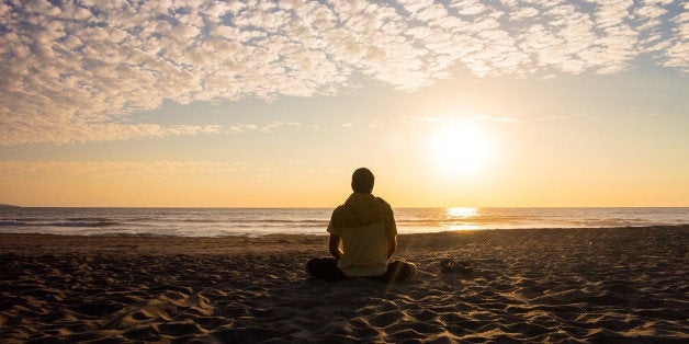 Meditation at sunset