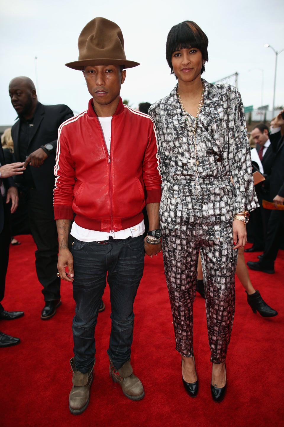 Pharrell Williams and his wife Helen Lasichanh put on a stylish