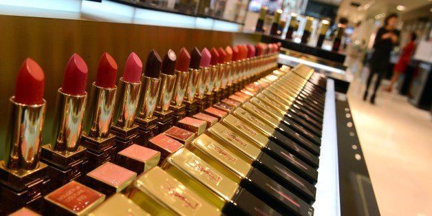 In this photograph taken on June 11, 2013, exclusive brands of lipstick are displayed at the newly opened Galeries Lafayette department store in Jakarta which occupies four floors of a plush commercial center. The leading French department store opened its first outlet in Indonesia offering extensive brands and international exclusive fashion labels to consumers in Southeast Asia's top economy, a huge market with its 240 million inhabitants and a burgeoning middle class. AFP PHOTO / ROMEO GACAD (Photo credit should read ROMEO GACAD/AFP/Getty Images)
