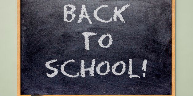 Back to School' written on a school blackboard 