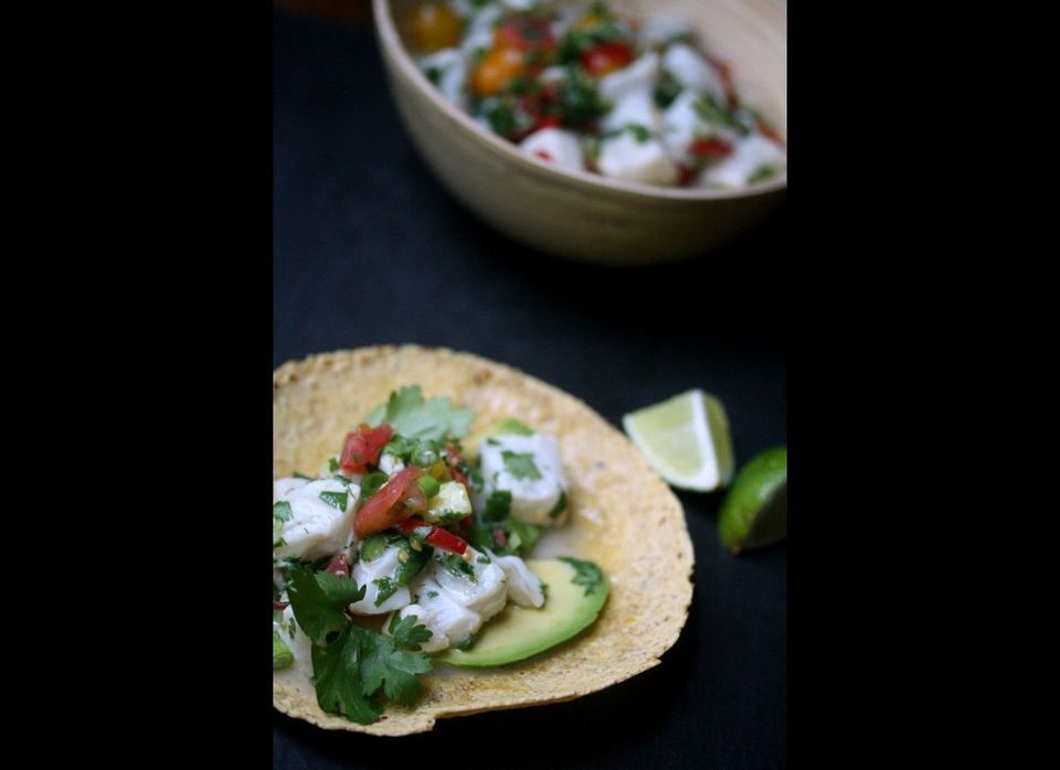 Ceviche Fish Tacos with Avocado and Lime 
