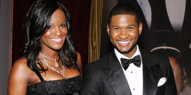 LAS VEGAS - JANUARY 22: R&B Artist and Actor Usher Raymond arrives with girlfriend Tameka Foster at the 15th annual Trumpet