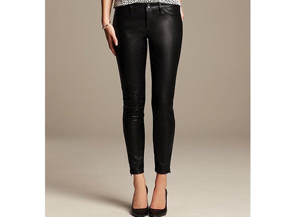 Sloan-Fit Faux-Leather Ankle Pant, Banana Republic