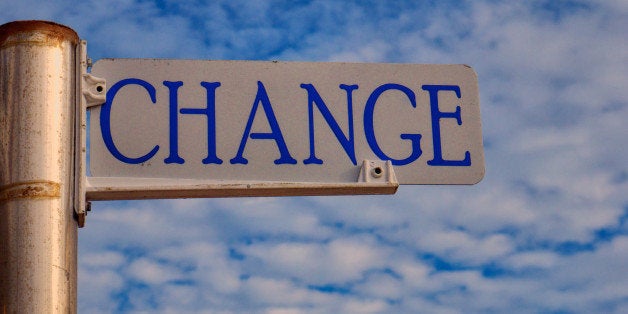 sign with the word "change"...