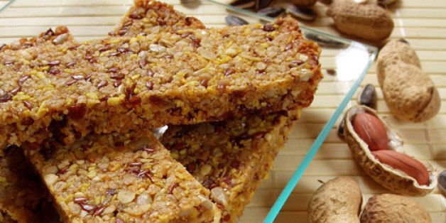 made with oats, nuts, seeds and dried fruit