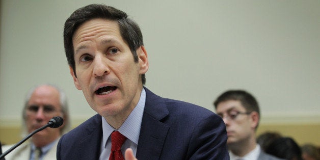 WASHINGTON, DC - AUGUST 07: Director of Centers for Disease Control and Prevention Tom Frieden testifies during a hearing before the Africa, Global Health, Global Human Rights and International Organizations Subcommittee of the House Foreign Affairs Committee August 7, 2014 on Capitol Hill in Washington, DC. The subcommittee held a hearing on the recent outbreak of the deadly Ebola virus. (Photo by Alex Wong/Getty Images)