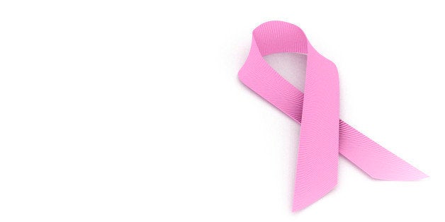 Breast Cancer Awareness Ribbon against white background