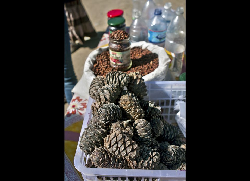 Pine cones and nuts for sale