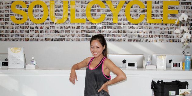 WEST HOLLYWOOD, CA - FEBRUARY 01: Fashion blogger Aimee Song hosts the 'Soffe Charity Ride' at SoulCycle on February 1, 2014 in West Hollywood, California. (Photo by Tibrina Hobson/WireImage)