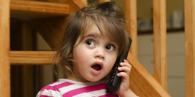 little girl speak on the phone...
