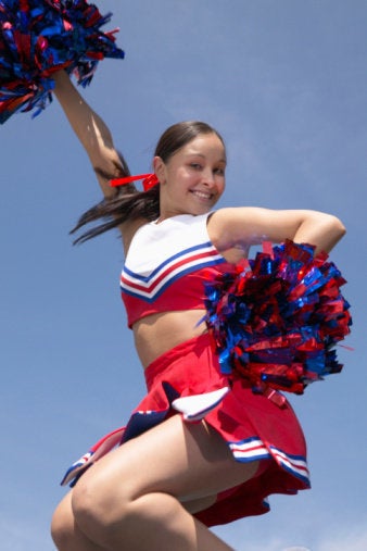 Inspirational motivational affirmation Cheer leader with Pom poms