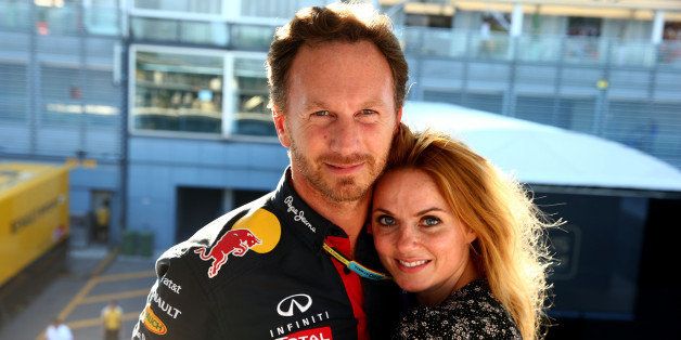 MONZA, ITALY - SEPTEMBER 07: Infiniti Red Bull Racing Team Principal Christian Horner and Geri Halliwell pose after the F1 Grand Prix of Italy at Autodromo di Monza on September 7, 2014 in Monza, Italy. (Photo by Mark Thompson/Getty Images)