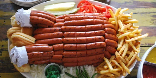 This Is A Turkey Made Out Of Hot Dogs