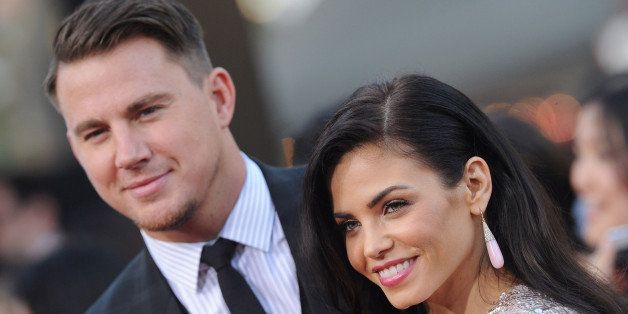 WESTWOOD, CA - JUNE 10: Actors Channing Tatum and Jenna Dewan-Tatum arrive at the Los Angeles Premiere '22 Jump Street' at Regency Village Theatre on June 10, 2014 in Westwood, California. (Photo by Axelle/Bauer-Griffin/FilmMagic)