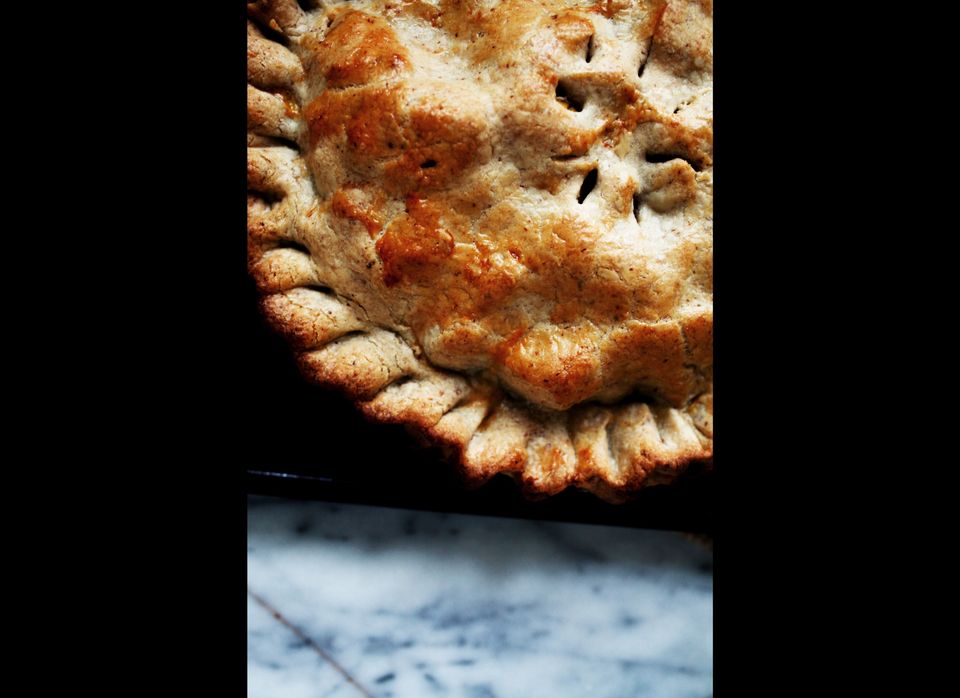 Apple-Raisin Pie with Walnut–Cream Cheese Crust