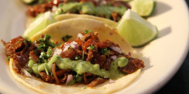 BROOKLINE, MA - FEBRUARY 7: Tacos al pastor at Anna's Taqueria. (Photo by Joanne Rathe/The Boston Globe via Getty Images)