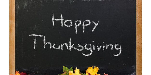 happy thanksgiving written in...