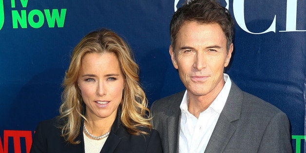 WEST HOLLYWOOD, CA - JULY 17: Actress Tea Leoni (L) and actor Tim Daly attend the CBS, The CW, Showtime & CBS Television Distribution's 2014 TCA Summer Press Tour Party at Pacific Design Center on July 17, 2014 in West Hollywood, California. (Photo by Imeh Akpanudosen/Getty Images)