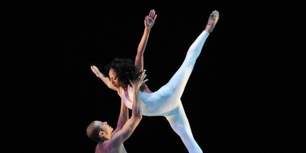 Linda Celeste Sims and Clifton Brown of the Alvin Ailey American Dance Theater during dress rehearsal of 'Bad Blood', from the retrospective 'Best of 20 Years', December 10, 2009 in New York. The performance highlights the 20th anniversary of Judith Jamison as artistic director of the company. AFP PHOTO/Stan Honda (Photo credit should read STAN HONDA/AFP/Getty Images)