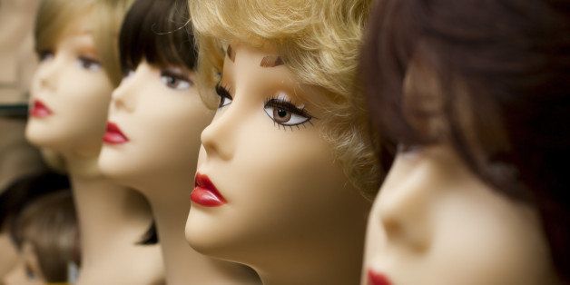 mannequin head in wigs