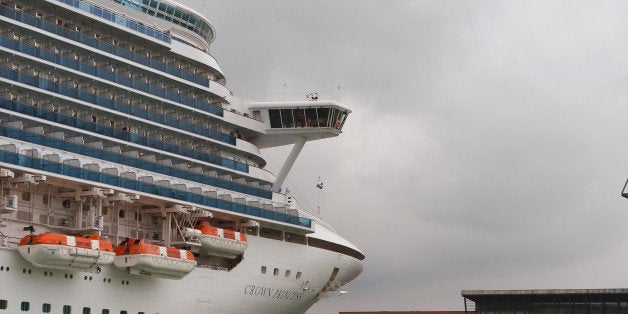 The Crown Princess cruise ship 'Hamilton' is at quay at Venice's port on December 2, 2012. The ban on cruise ships sailing too close to the coast in Venice and in nature reserves was imposed after the shipwreck of the Costa Concordia luxury liner off Giglio island in January, notably to protect the environment. AFP PHOTO / VINCENZO PINTO (Photo credit should read VINCENZO PINTO/AFP/Getty Images)