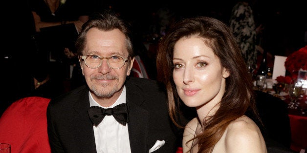 PALM SPRINGS, CA - JANUARY 04: Actor Gary Oldman (L) and Alexandra Edenborough attend the 25th annual Palm Springs International Film Festival awards gala at Palm Springs Convention Center on January 4, 2014 in Palm Springs, California. (Photo by Jeff Vespa/Getty Images for PSIFF)