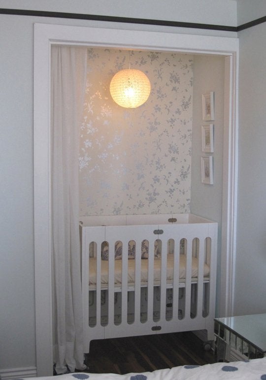 Baby crib in outlet closet