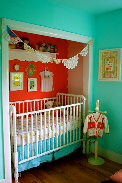 Mini crib shop in closet