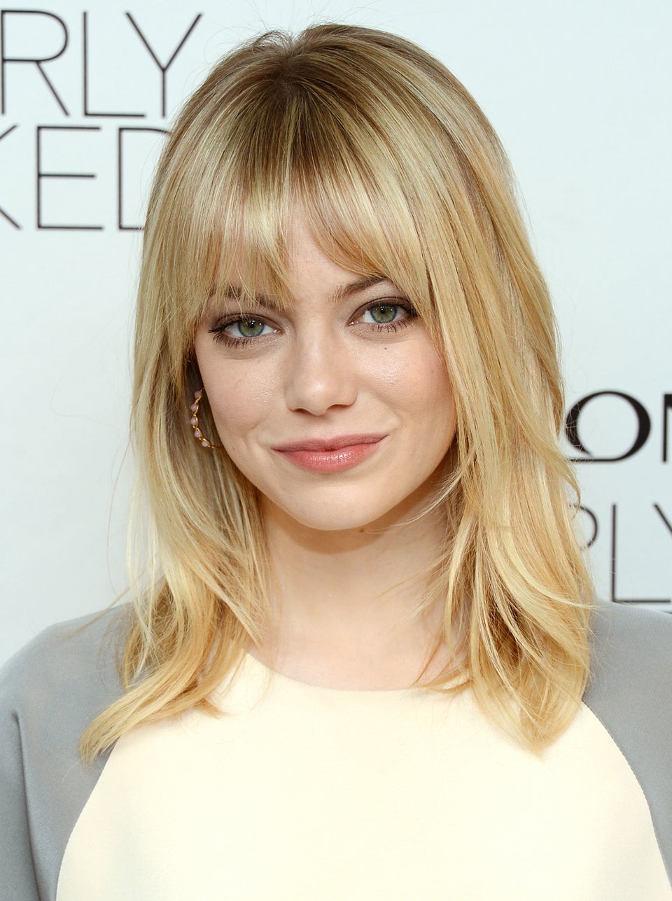 Emma Stone's Curtain Bangs Hair Makeover: Photos – Hollywood Life