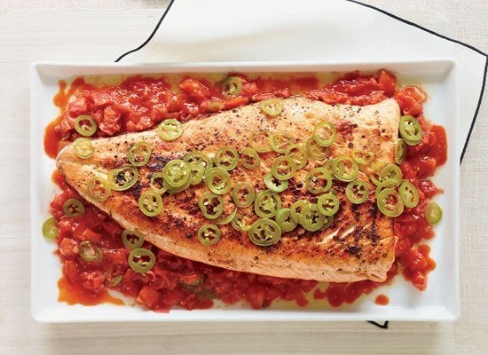 Grilled Salmon With Melted Tomatoes