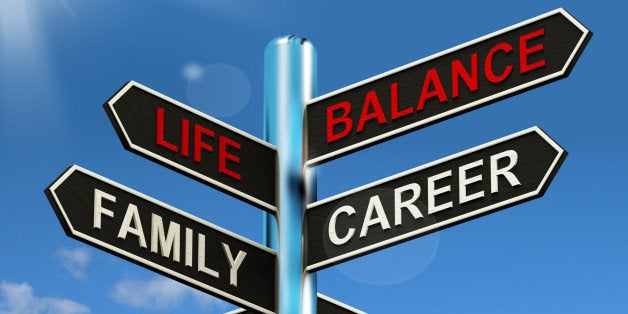 life balance signpost showing...