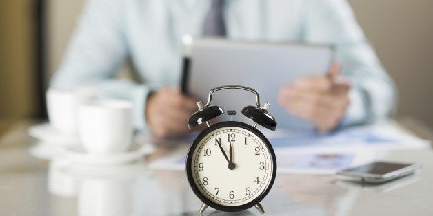 Businessman in office has problem with deadline