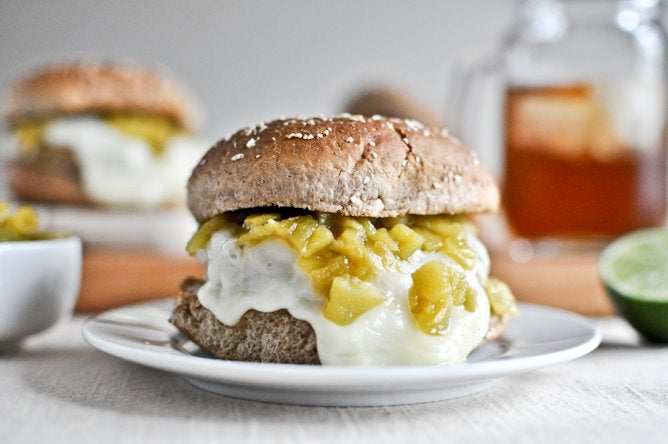 Green Chile Chicken Burgers