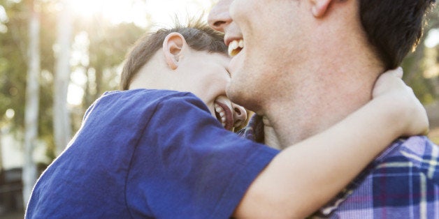 Father and Son Laughing