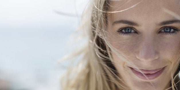 Close up portrait of smiling woman