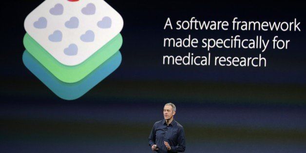 Apple Vice President of Operations, Jeff Williams, discusses ResearchKit during an Apple event on Monday, March 9, 2015, in San Francisco. (AP Photo/Eric Risberg)
