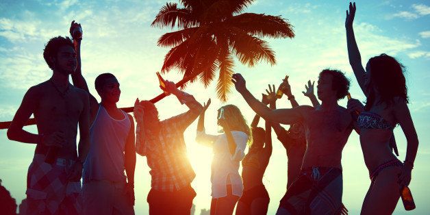 Silhouettes of Diverse Multiethnic People Partying