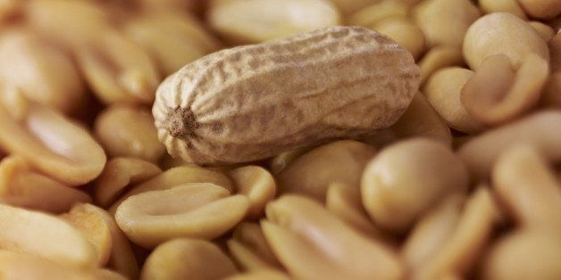 Extreme close up of peanuts