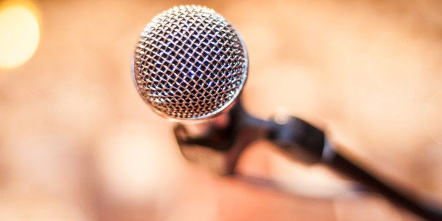 A shot of a microphone during a wedding reception in Kuala Lumpur.