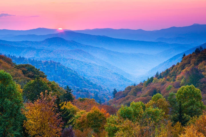 Sunrise over Appalachian Mountains in Autumn