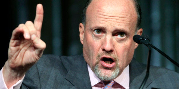 Jim Cramer, host of CNBC's Mad Money, speaks about social media during a financial services technology conference sponsored by the Securities Industry and Financial Markets Association, Wednesday, June 15, 2011 in New York. (AP Photo/Mark Lennihan)