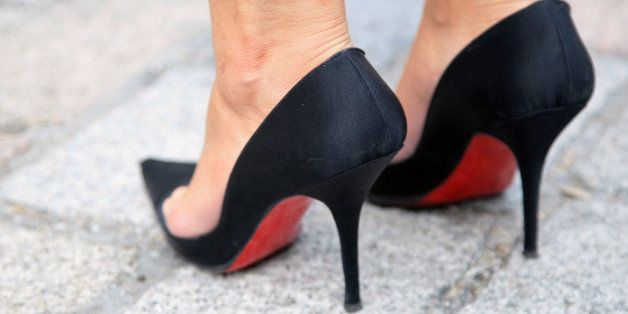 LONDON,UNITED KINGDOM - SEPTEMBER 13: A pair of high heel shoes by Christian Louboutin spotted on day 2 of London Fashion Week SS 2015 on September 13, 2014 in London, England. (Photo by Pat Lyttle/Getty Images)