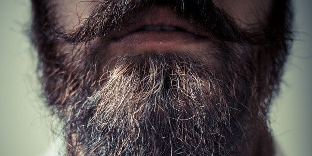 close up of long beard and...