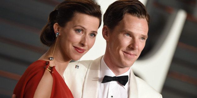 BEVERLY HILLS, CA - FEBRUARY 22: Actor Benedict Cumberbatch and wife Sophie Hunter arrive at the 2015 Vanity Fair Oscar Party Hosted By Graydon Carter at Wallis Annenberg Center for the Performing Arts on February 22, 2015 in Beverly Hills, California. (Photo by Axelle/Bauer-Griffin/FilmMagic)