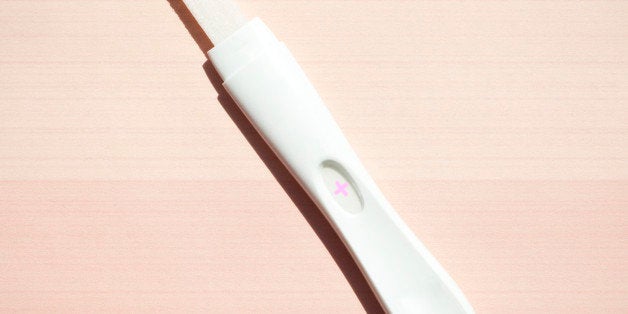 Pregnancy test showing positive result