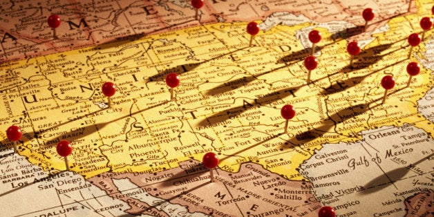 LOCATION PINS IN MAP OF NORTH AMERICA