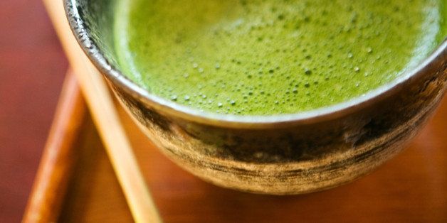 Matcha green tea in ceramic bowl